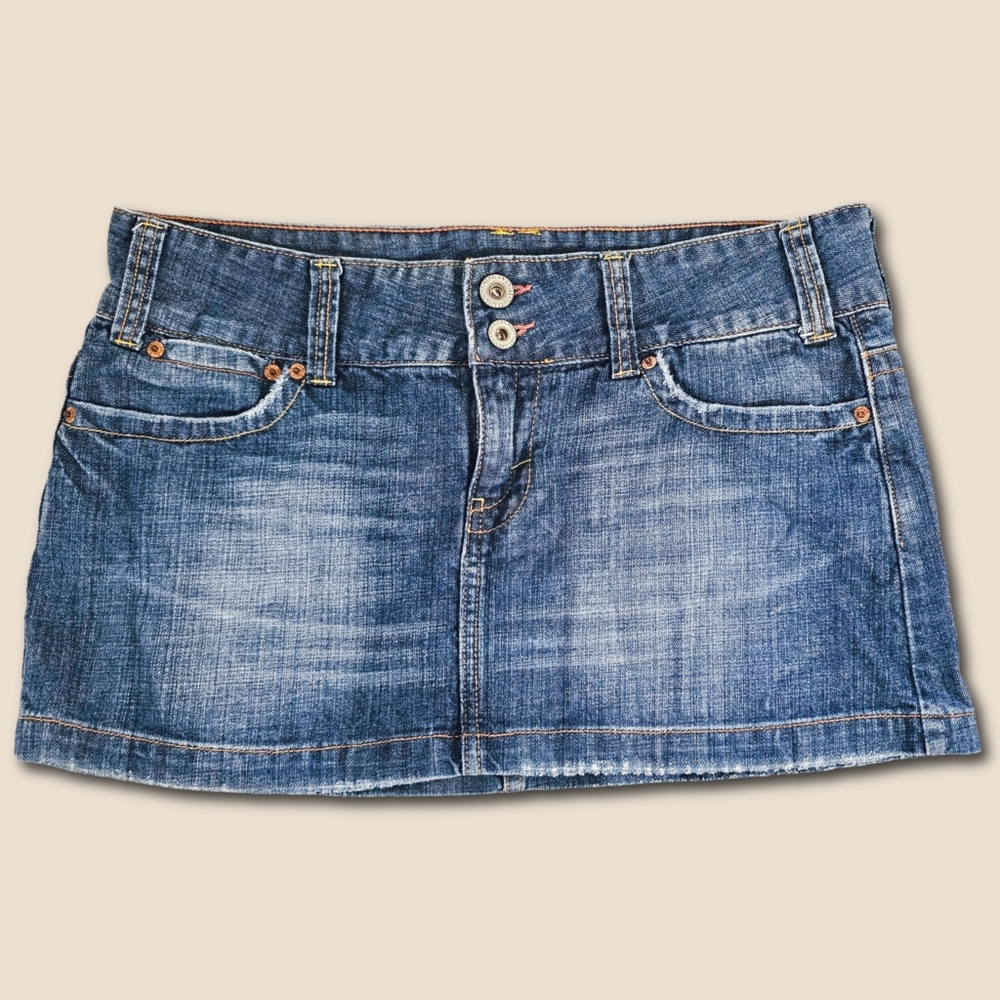 American Eagle - Vintage Y2k - Blue Denim Mini Skirt - Picture 2 of 7